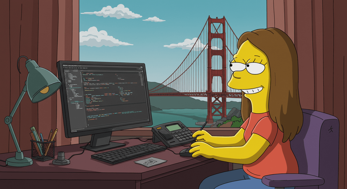 Simpson-style portrait of Erin